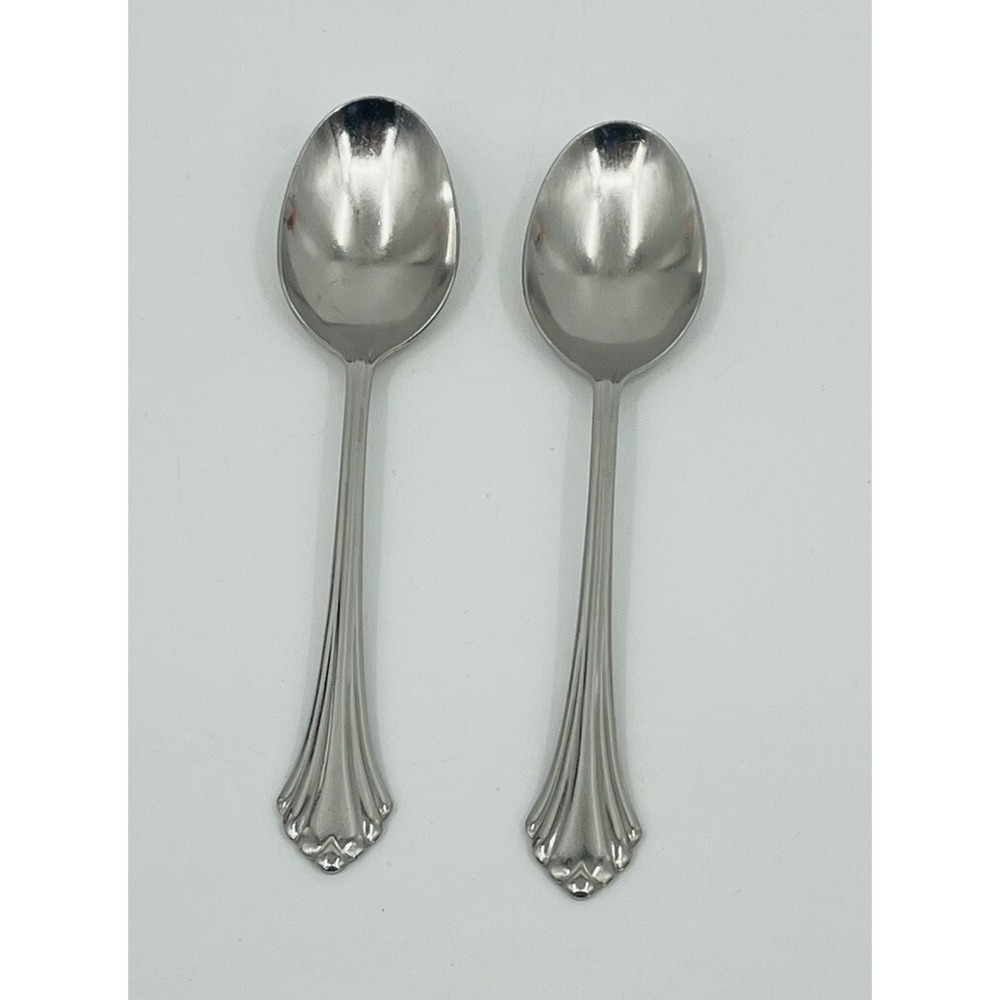 Oneida Bancroft Flatware Set Of 2 Soup Spoons Tablespoons Stainless 6.75"